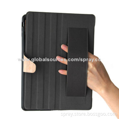 Natural Wooden Cases for iPad Air with Elastic Hand Strap Inside for Holding